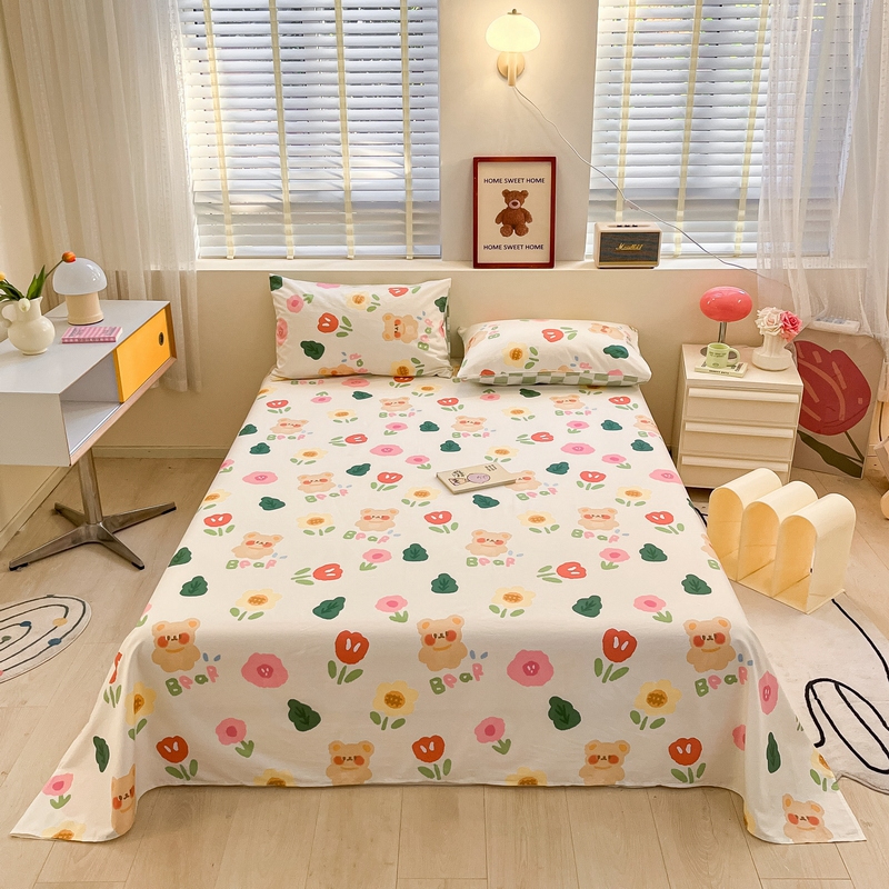 91家纺网 家纺一手货源 找家纺 蓝邻 2024新款全棉单品系列单床单 小画家