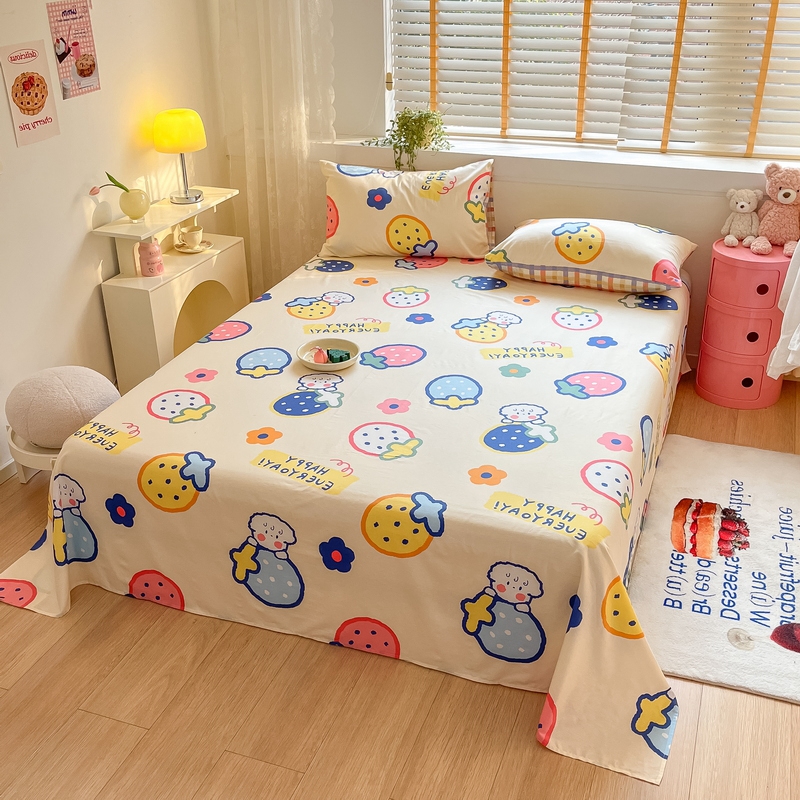 91家纺网 家纺一手货源 找家纺 蓝邻 2024新款全棉单品系列单床单 果缤纷