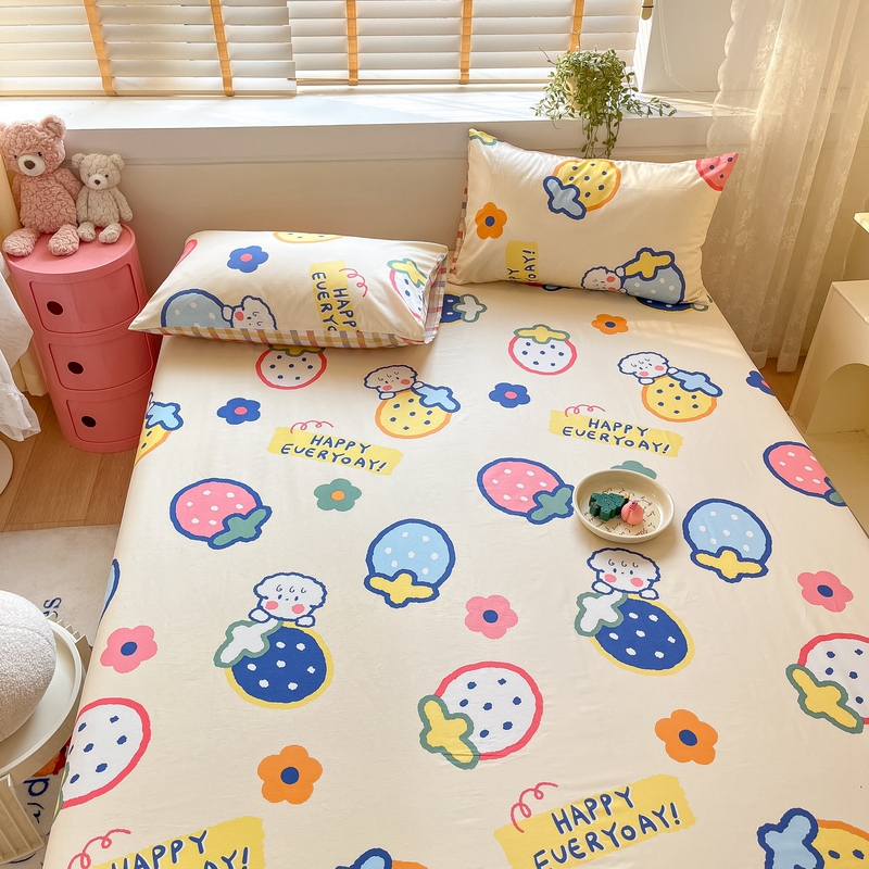 91家纺网 家纺一手货源 找家纺 蓝邻 2024新款全棉单品系列单床单 果缤纷