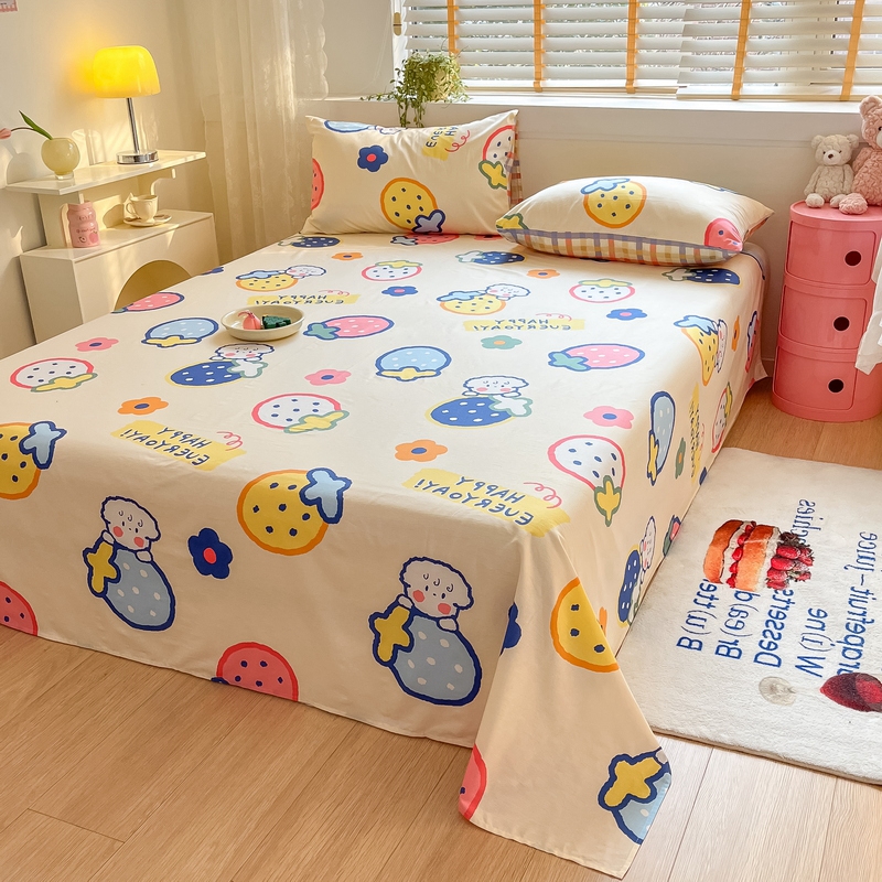 91家纺网 家纺一手货源 找家纺 蓝邻 2024新款全棉单品系列单床单 果缤纷