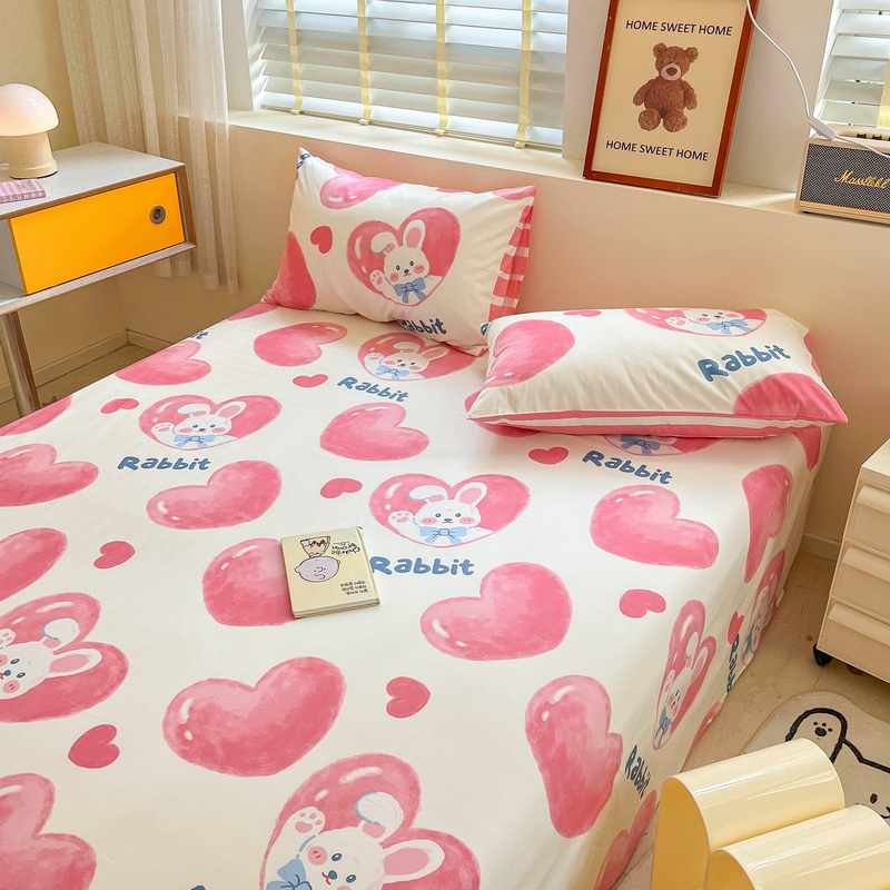 91家纺网 家纺一手货源 找家纺 蓝邻 2024新款全棉单品系列单床单 快乐兔