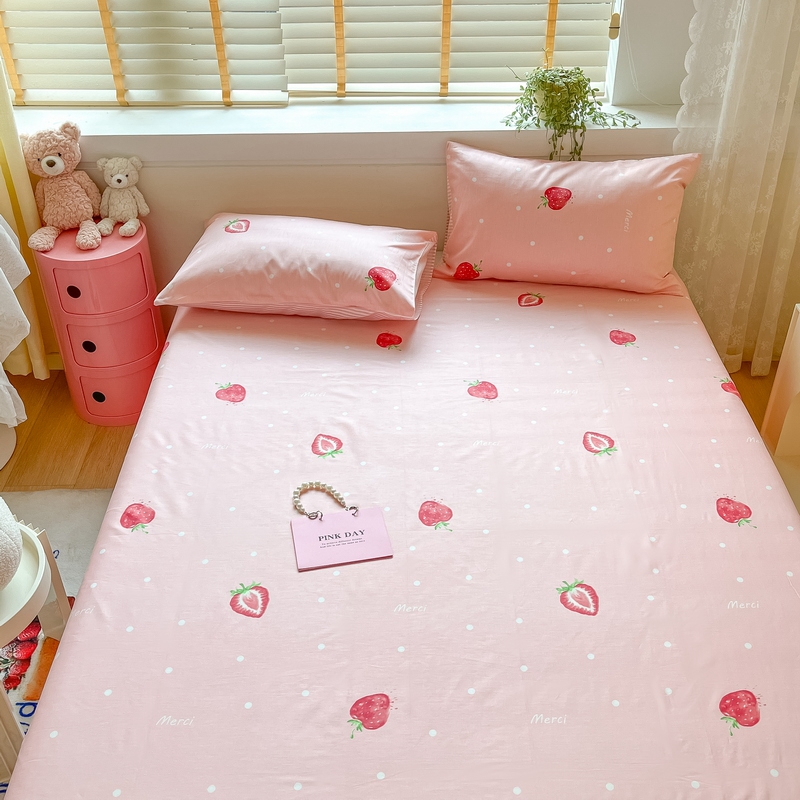 91家纺网 家纺一手货源 找家纺 蓝邻 2024新款全棉单品系列单床单 莓妮