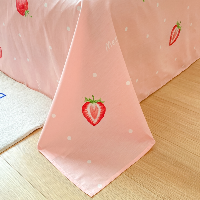 91家纺网 家纺一手货源 找家纺 蓝邻 2024新款全棉单品系列单床单 莓妮