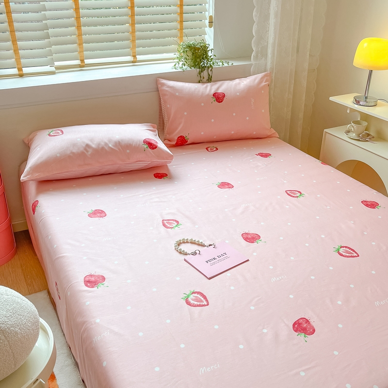 91家纺网 家纺一手货源 找家纺 蓝邻 2024新款全棉单品系列单床单 莓妮