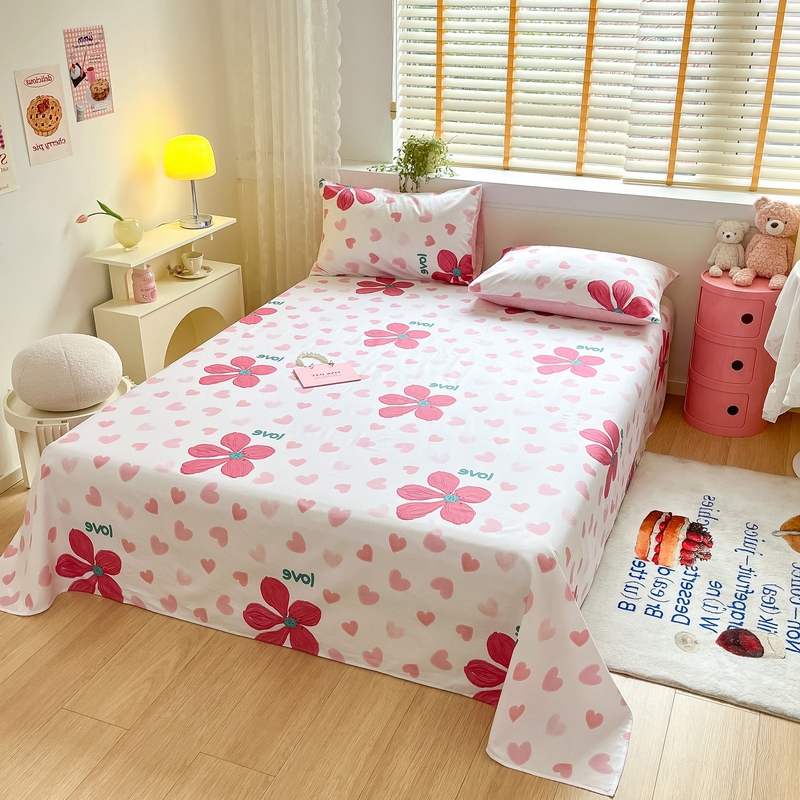 91家纺网 家纺一手货源 找家纺 蓝邻 2024新款全棉单品系列单床单 暖语