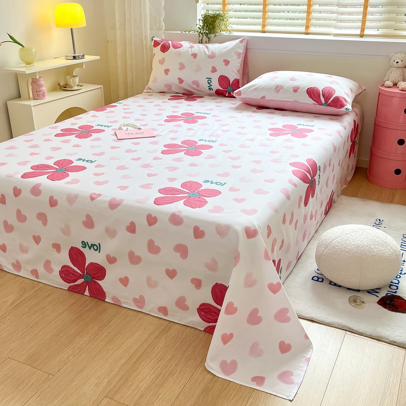 91家纺网 家纺一手货源 找家纺 蓝邻 2024新款全棉单品系列单床单 暖语