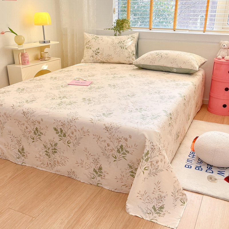 91家纺网 家纺一手货源 找家纺 蓝邻 2024新款全棉单品系列单床单 浅草