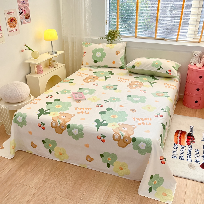 91家纺网 家纺一手货源 找家纺 蓝邻 2024新款全棉单品系列单床单 甜甜心事