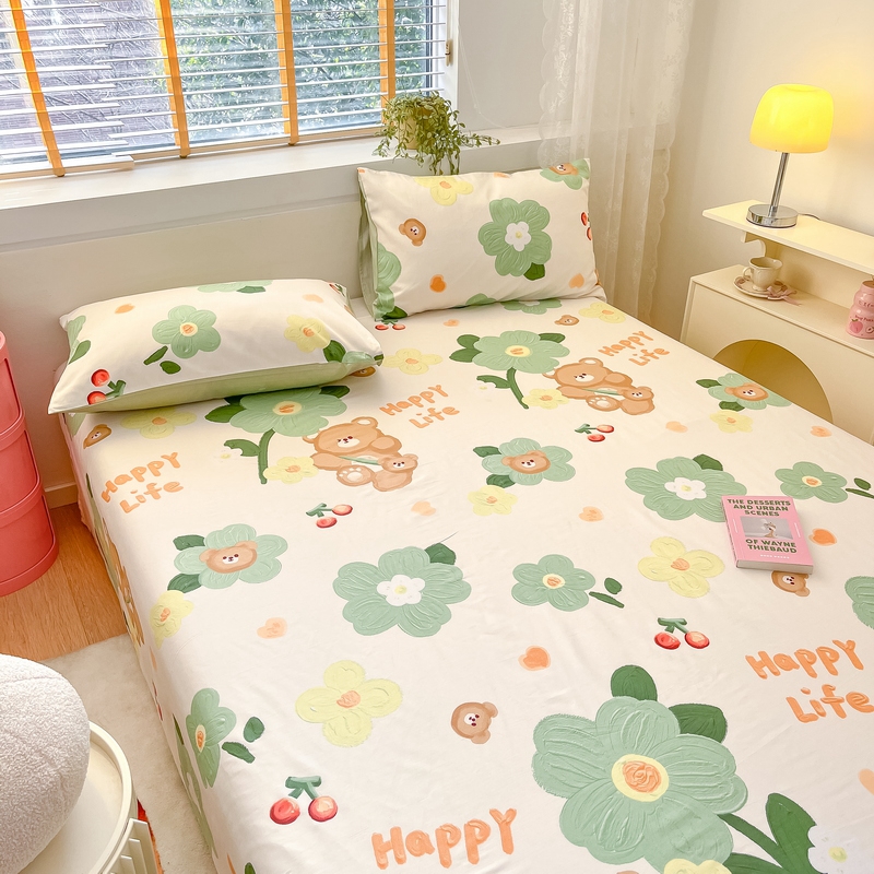 91家纺网 家纺一手货源 找家纺 蓝邻 2024新款全棉单品系列单床单 甜甜心事