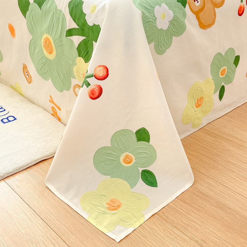 91家纺网 家纺一手货源 找家纺 蓝邻 2024新款全棉单品系列单床单 甜甜心事