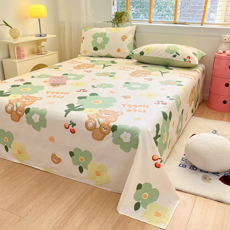 91家纺网 家纺一手货源 找家纺 蓝邻 2024新款全棉单品系列单床单 甜甜心事