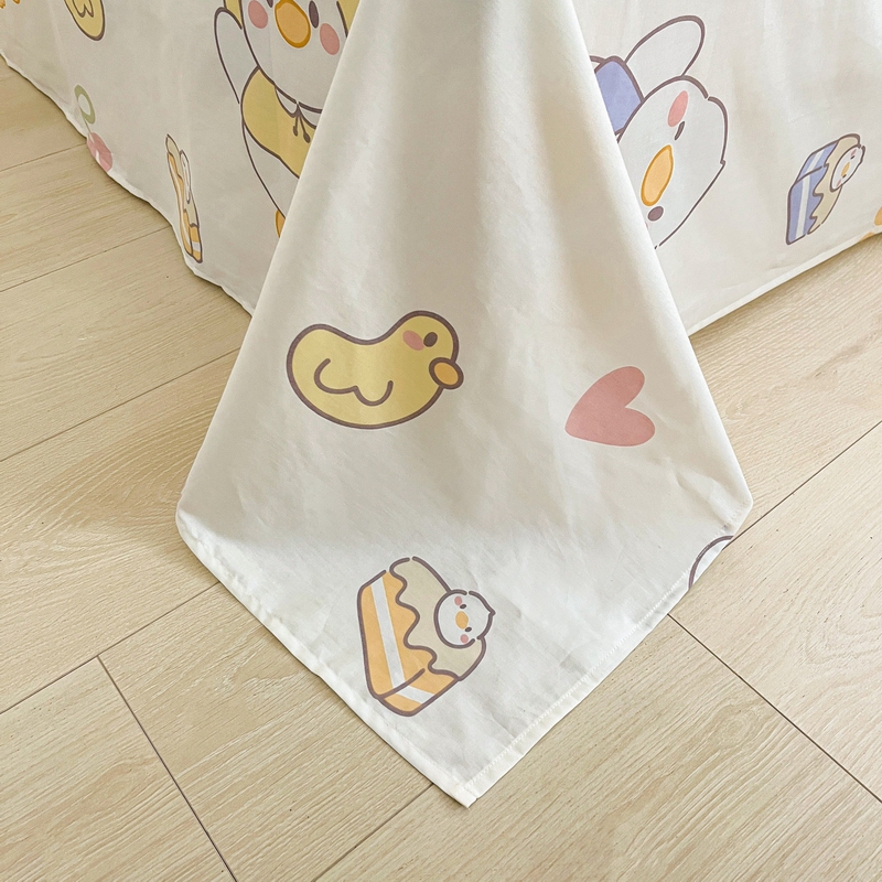 91家纺网 家纺一手货源 找家纺 蓝邻 2024新款全棉单品系列单床单 鸭鸭乐园