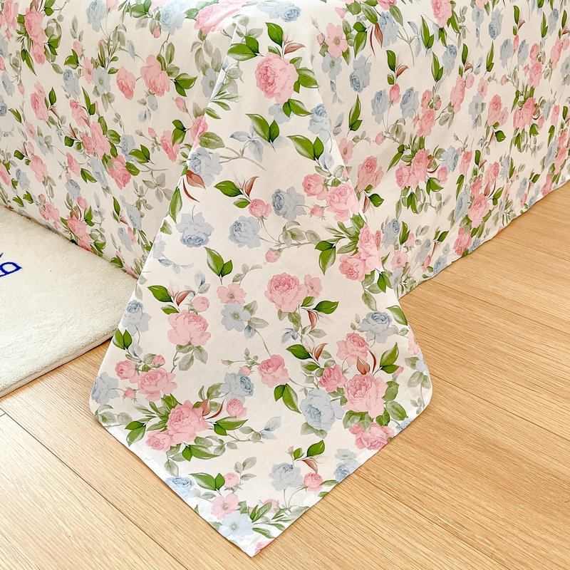 91家纺网 家纺一手货源 找家纺 蓝邻 2024新款全棉单品系列单床单 优雅恋人