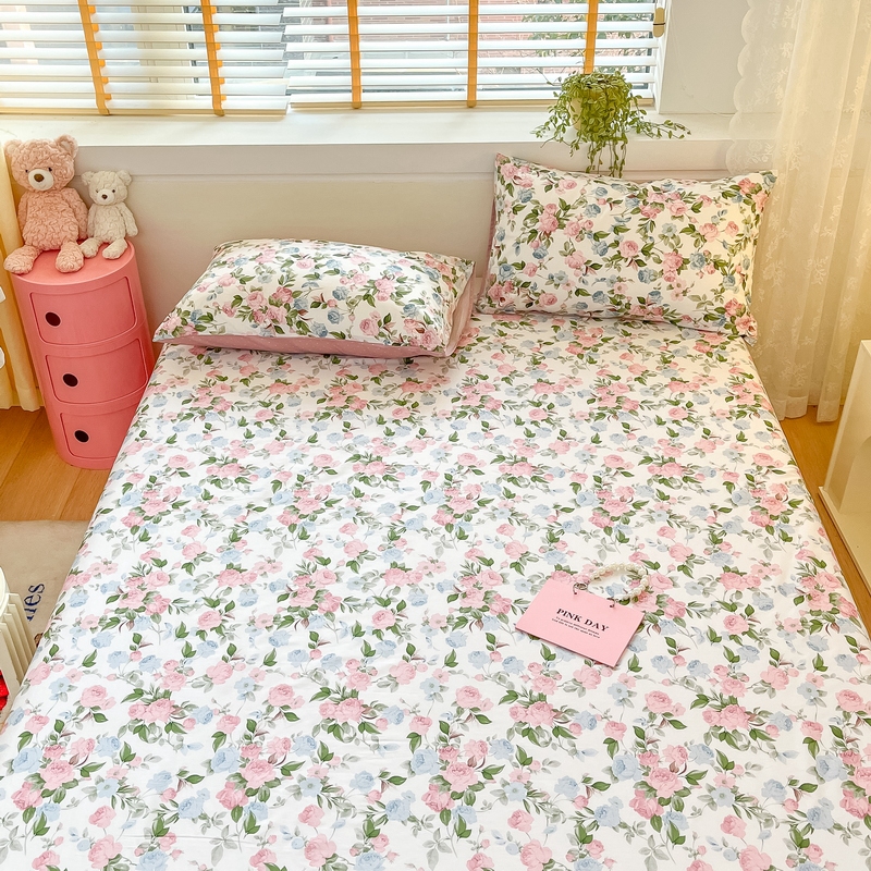 91家纺网 家纺一手货源 找家纺 蓝邻 2024新款全棉单品系列单床单 优雅恋人