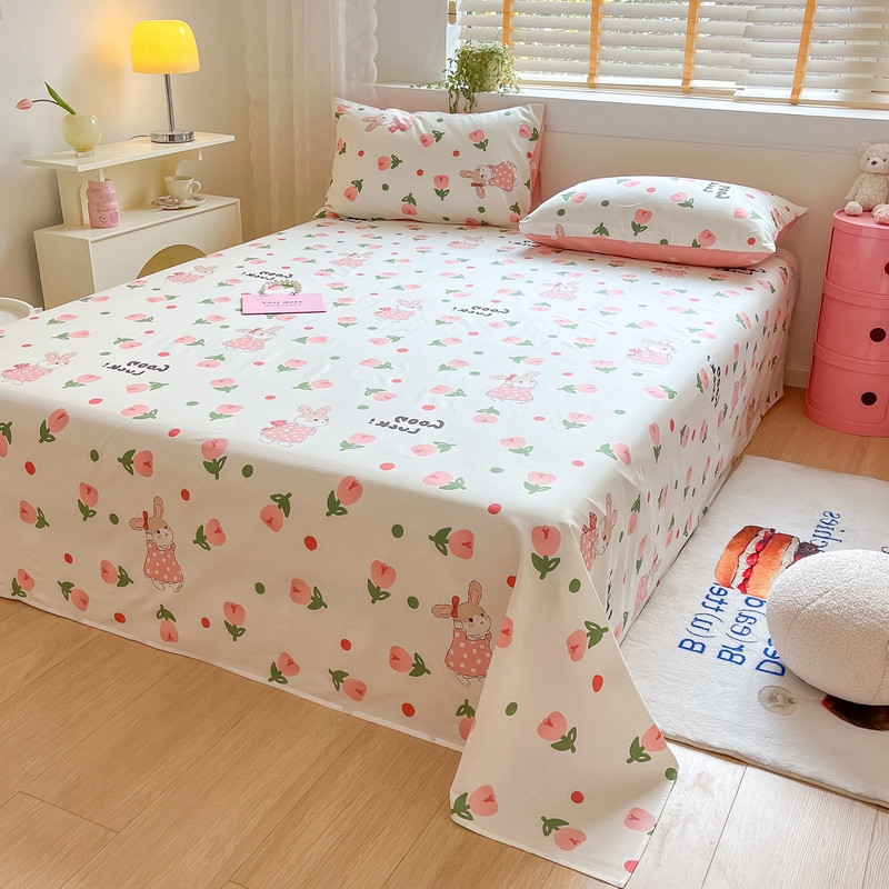 91家纺网 家纺一手货源 找家纺 蓝邻 2024新款全棉单品系列单床单 雨沫