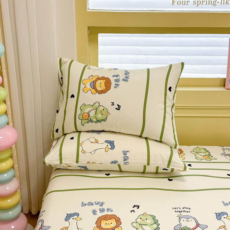 91家纺网 家纺一手货源 找家纺 蓝邻 2024新款全棉单品系列单床笠 萌宠乐园