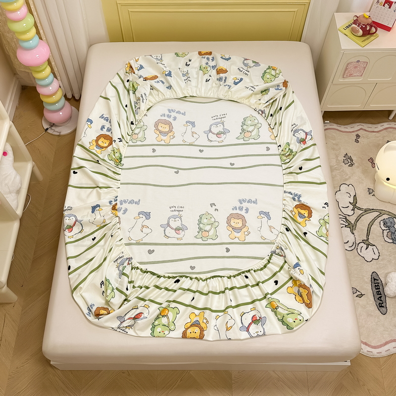 91家纺网 家纺一手货源 找家纺 蓝邻 2024新款全棉单品系列单床笠 萌宠乐园