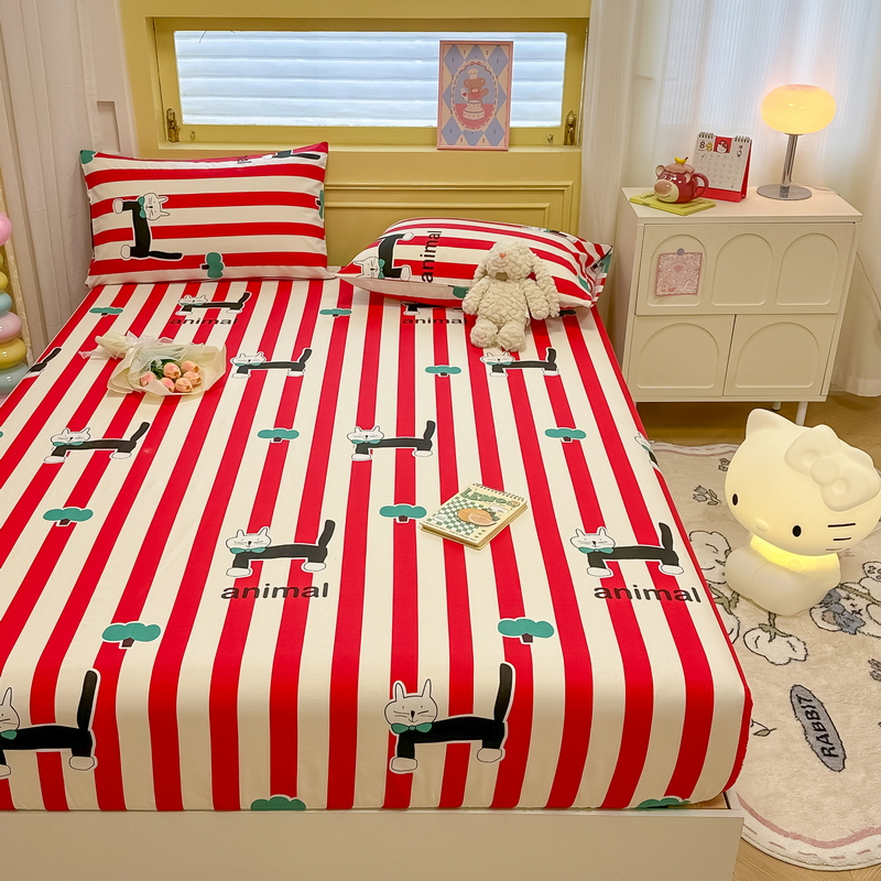 91家纺网 家纺一手货源 找家纺 蓝邻 2024新款全棉单品系列单床笠 米粒