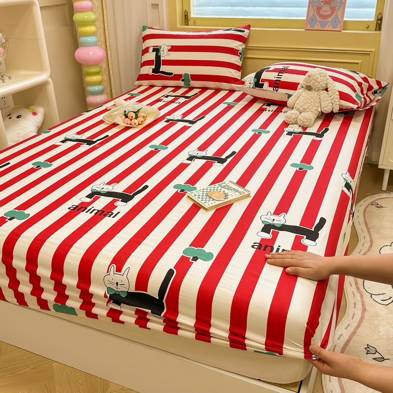 91家纺网 家纺一手货源 找家纺 蓝邻 2024新款全棉单品系列单床笠 米粒