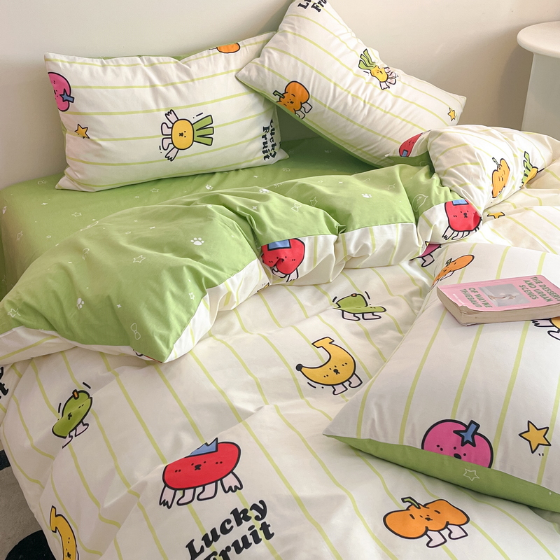 91家纺网 家纺一手货源 找家纺 蓝邻 2024新款全棉单品系列单被套 果蔬