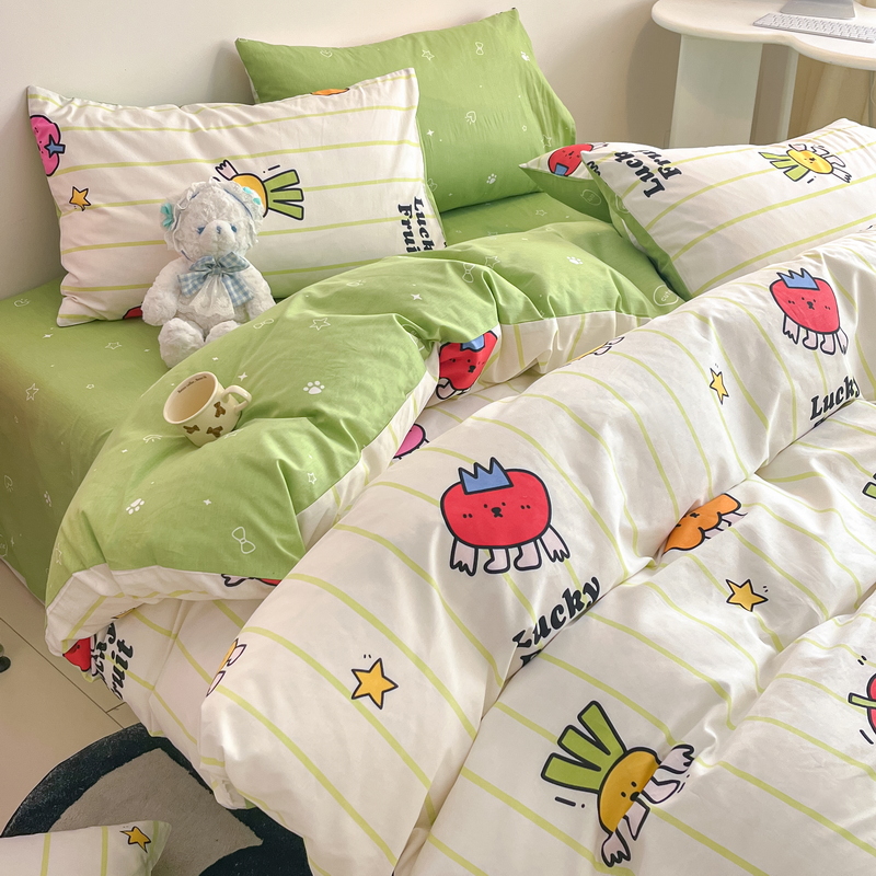 91家纺网 家纺一手货源 找家纺 蓝邻 2024新款全棉单品系列单被套 果蔬