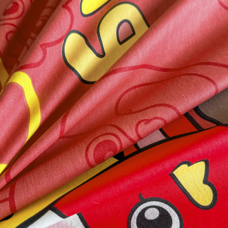 91家纺网 家纺一手货源 找家纺 蓝邻 2024新款全棉单品系列单被套 龙瑞—红