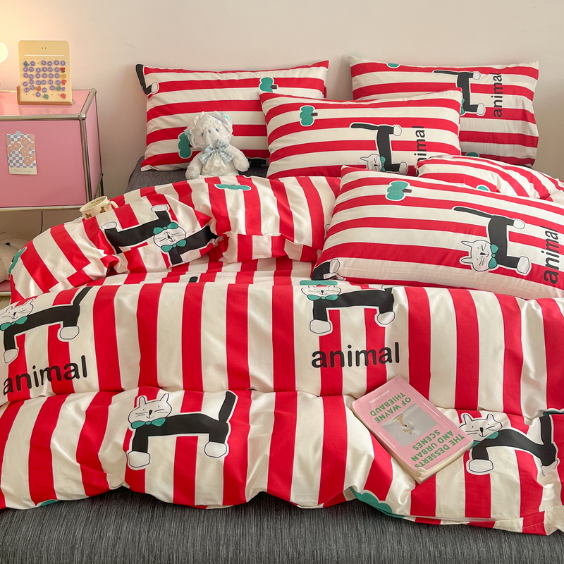 91家纺网 家纺一手货源 找家纺 蓝邻 2024新款全棉单品系列单被套 米粒