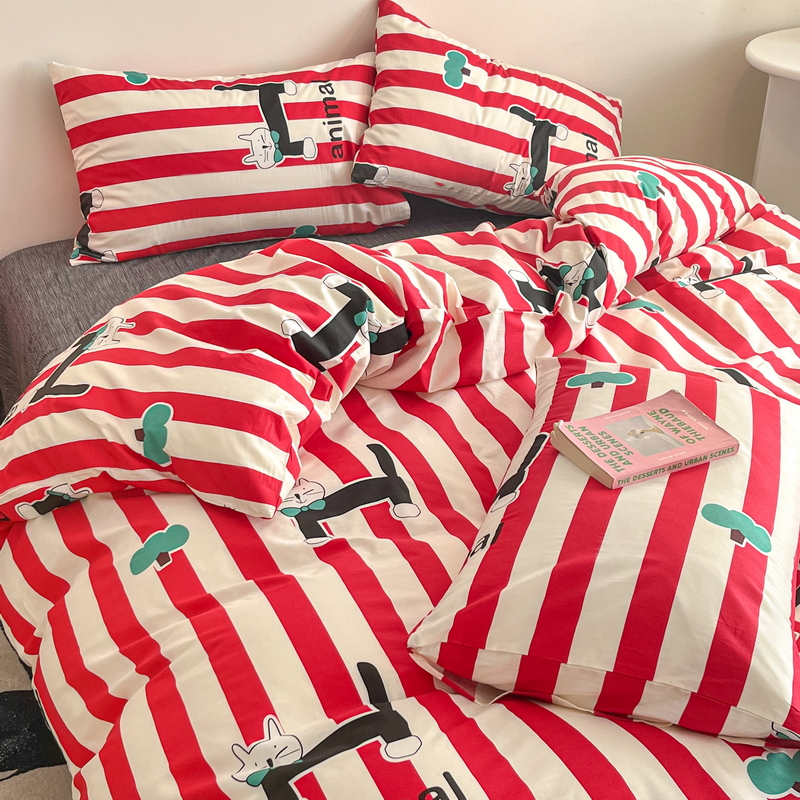 91家纺网 家纺一手货源 找家纺 蓝邻 2024新款全棉单品系列单被套 米粒