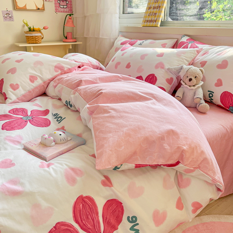 91家纺网 家纺一手货源 找家纺 蓝邻 2024新款全棉单品系列单被套 暖语