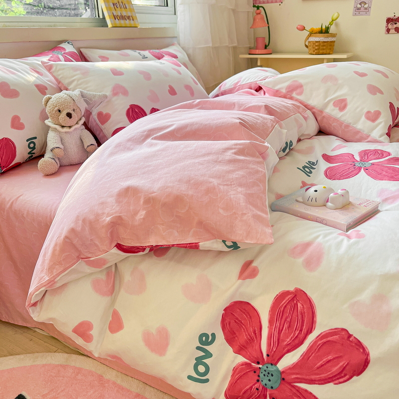 91家纺网 家纺一手货源 找家纺 蓝邻 2024新款全棉单品系列单被套 暖语