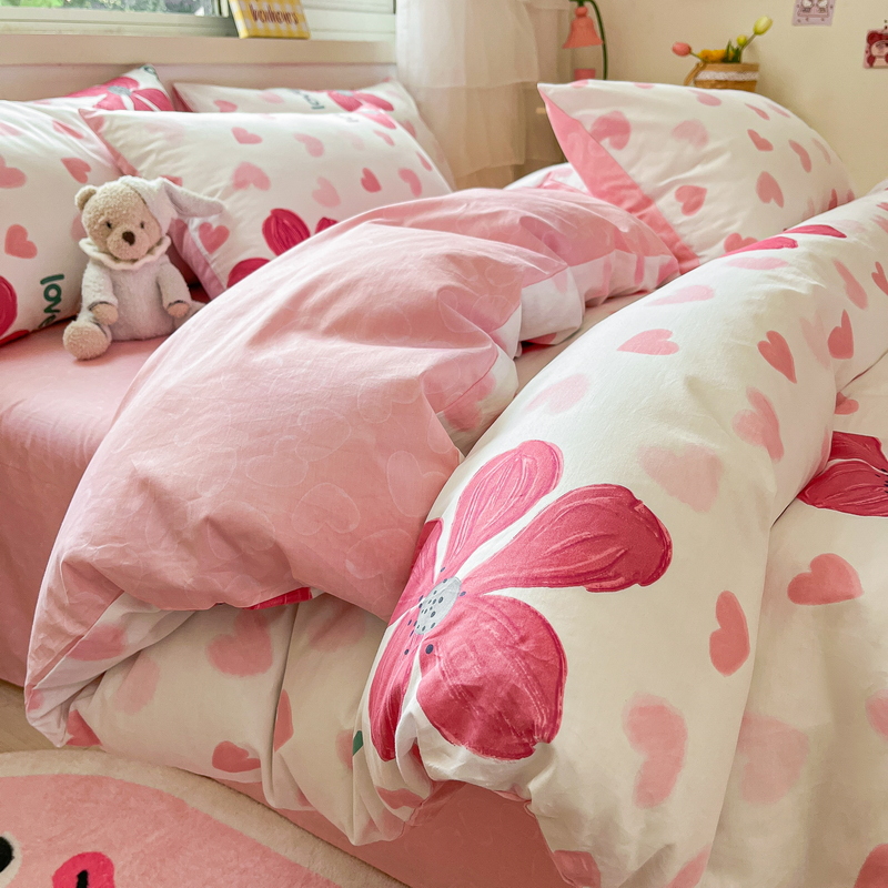 91家纺网 家纺一手货源 找家纺 蓝邻 2024新款全棉单品系列单被套 暖语