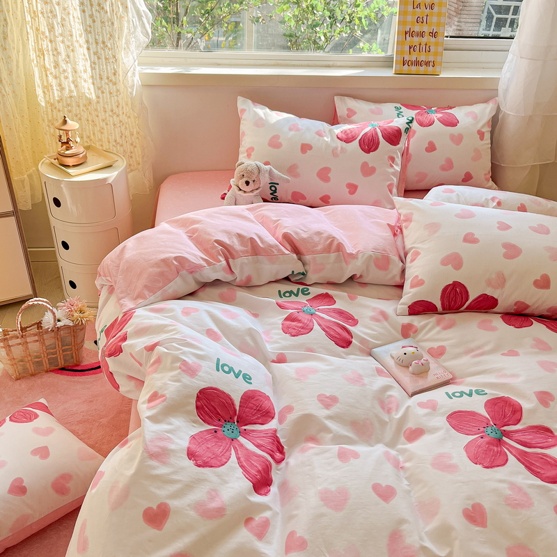 91家纺网 家纺一手货源 找家纺 蓝邻 2024新款全棉单品系列单被套 暖语