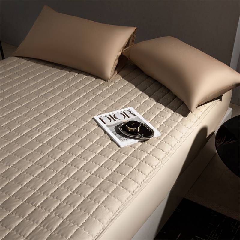 91家纺网 家纺一手货源 找家纺 三味舒屋 2024新款防水全棉床笠格慕三色 格慕咖