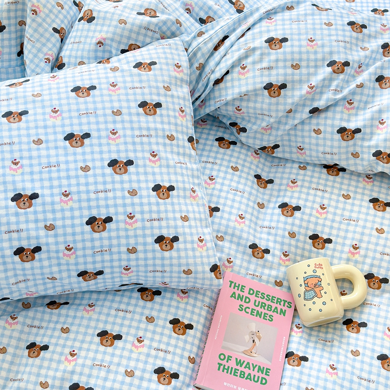 91家纺网 家纺一手货源 找家纺 星期八 2024新款全棉夏被四件套配被套 蛋糕汪