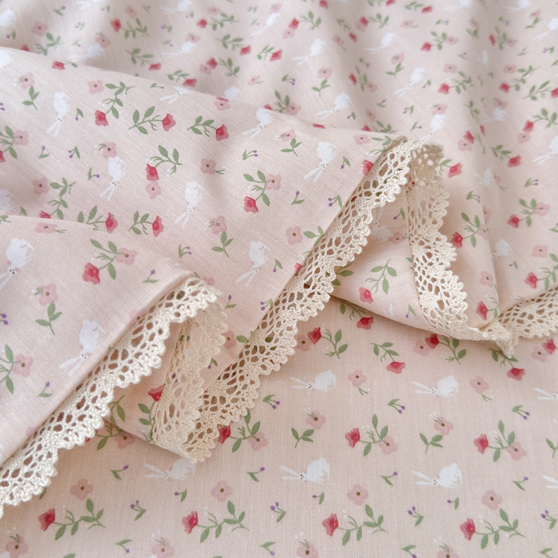 91家纺网 家纺一手货源 找家纺 星期八 2024新款全棉夏被四件套配被套 粉粉兔