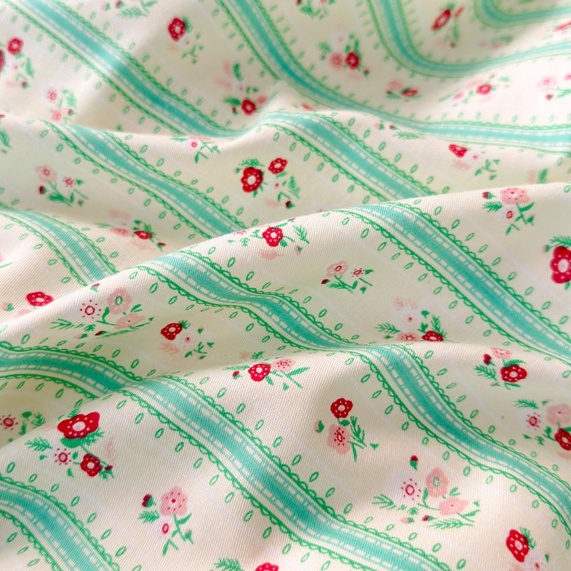 91家纺网 家纺一手货源 找家纺 星期八 2024新款全棉夏被四件套配被套 绿茵