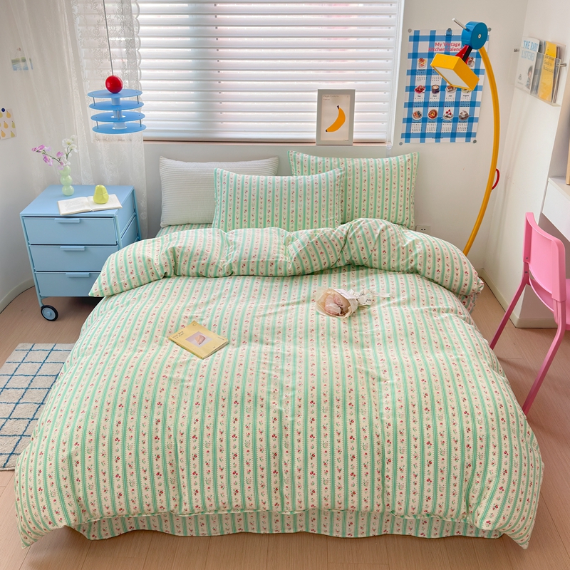 星期八 2024新款全棉夏被四件套配被套 绿茵