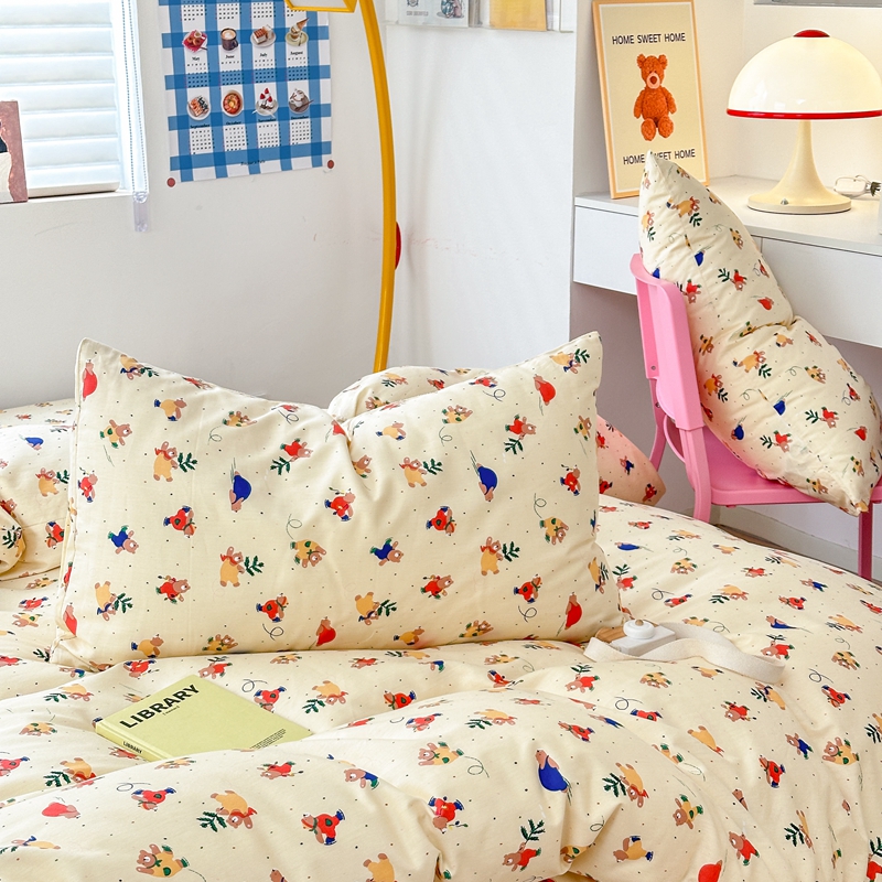 91家纺网 家纺一手货源 找家纺 星期八 2024新款全棉夏被四件套配被套 熊熊乐园