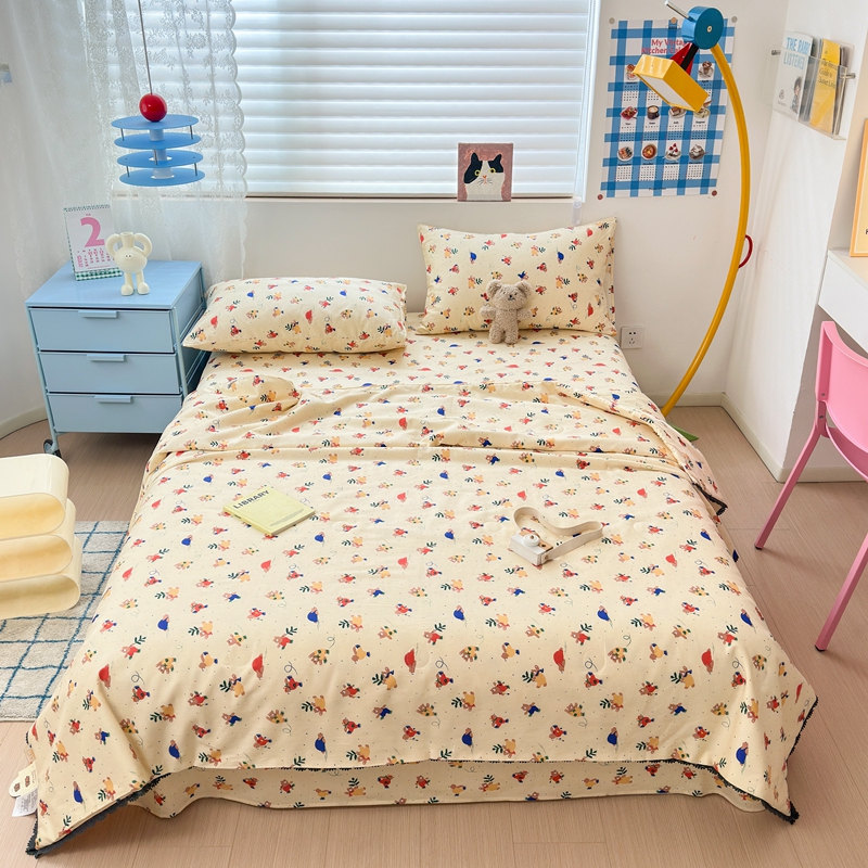 91家纺网 家纺一手货源 找家纺 星期八 2024新款全棉夏被四件套配被套 熊熊乐园
