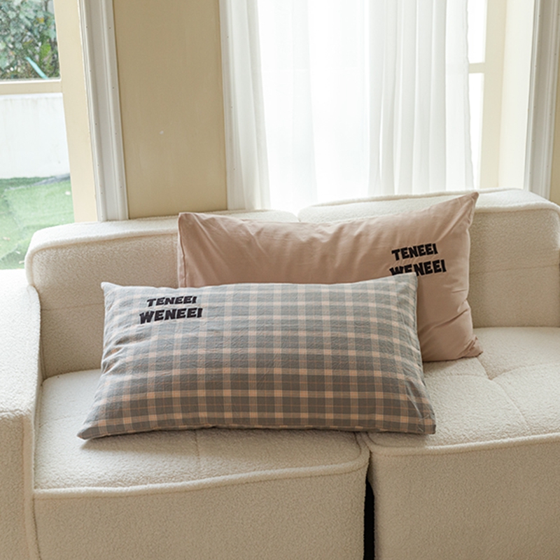 91家纺网 家纺一手货源 找家纺 （总）荔禾家居 2024新款ins博主风混搭全棉水洗棉枕套