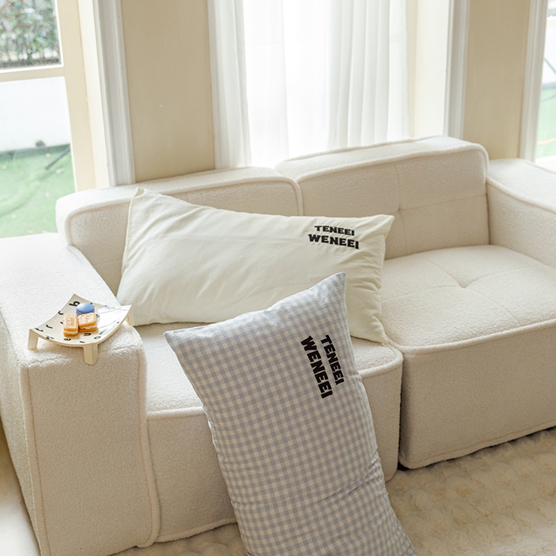 91家纺网 家纺一手货源 找家纺 （总）荔禾家居 2024新款ins博主风混搭全棉水洗棉枕套