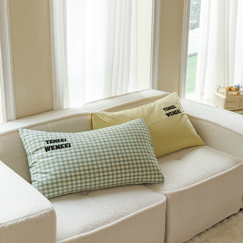 91家纺网 家纺一手货源 找家纺 （总）荔禾家居 2024新款ins博主风混搭全棉水洗棉枕套