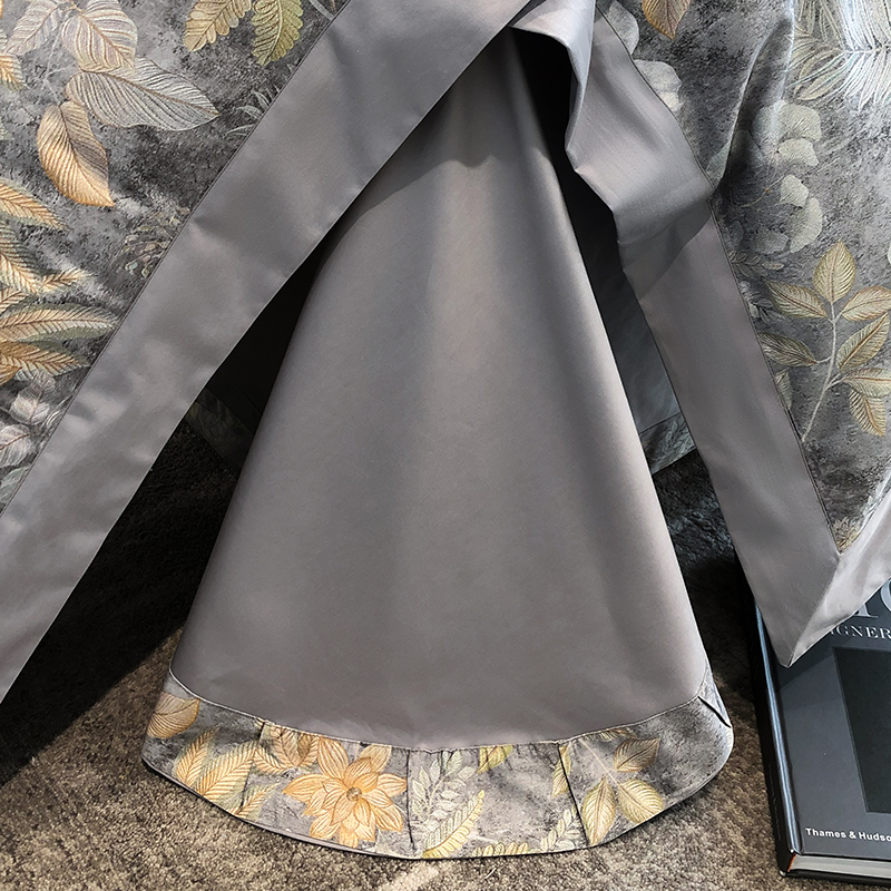 91家纺网 家纺一手货源 找家纺 若未家居 2025新款50S高支高密进口轻奢花卉---初拾系列 初拾 灰