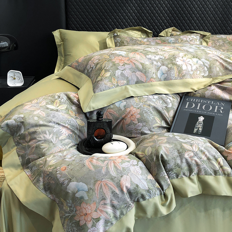 91家纺网 家纺一手货源 找家纺 若未家居 2025新款50S高支高密进口轻奢花卉---初拾系列 初拾 绿