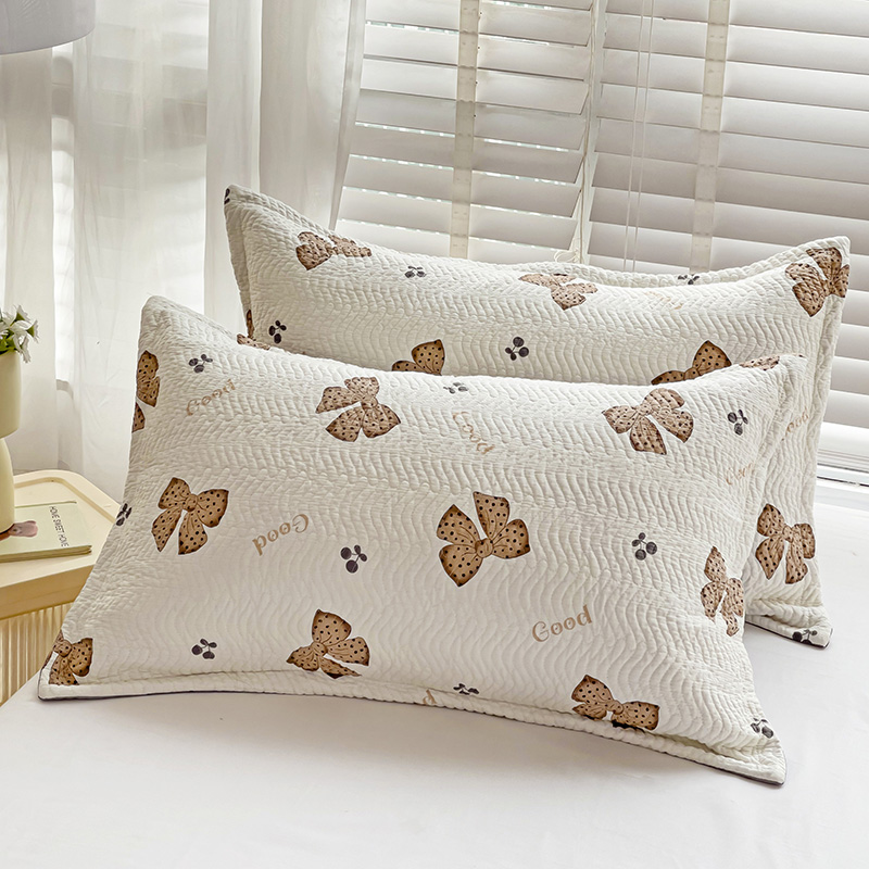 91家纺网 家纺一手货源 找家纺 胜权 2024新款双面全棉高温水洗夹棉枕套一对 幸运结