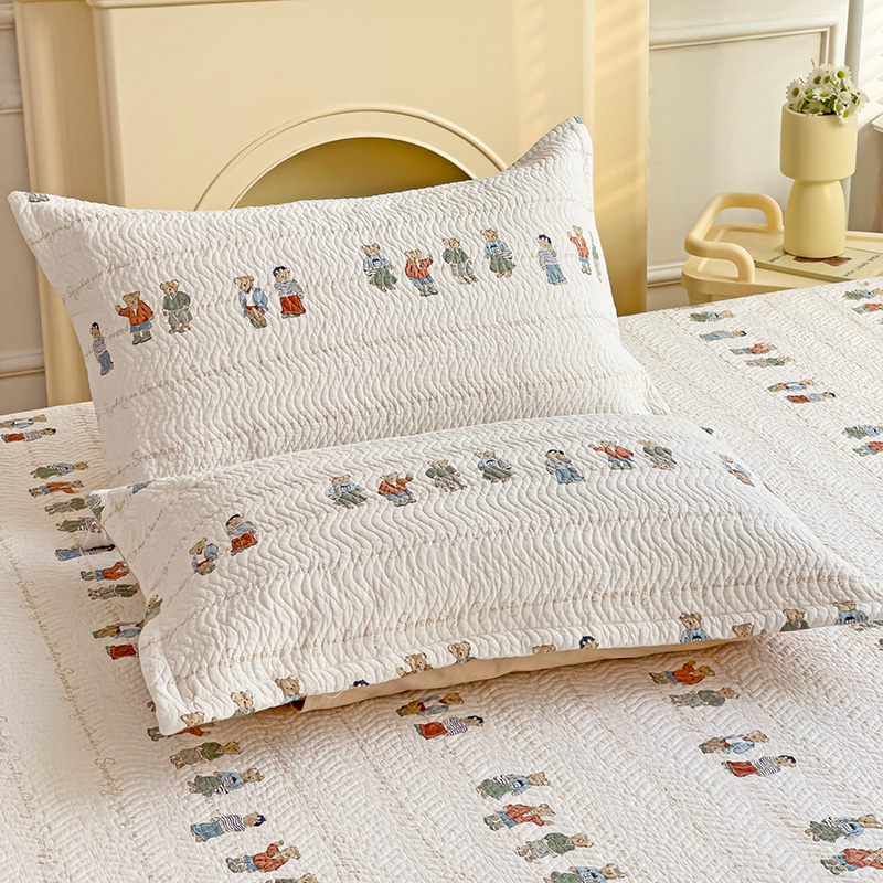 91家纺网 家纺一手货源 找家纺 胜权 2024新款双面全棉高温水洗夹棉枕套一对 好朋友