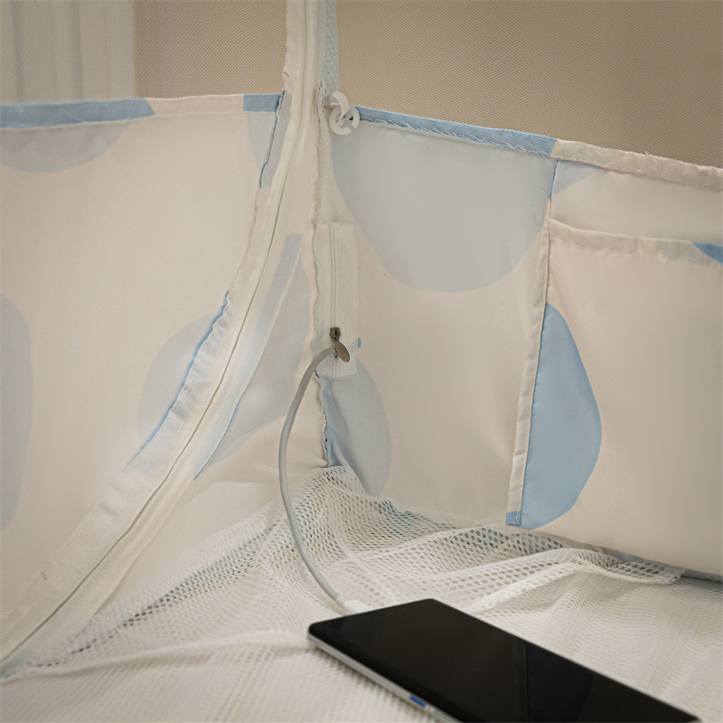 91家纺网 家纺一手货源 找家纺 2025新太阳新款坐床蚊帐 小熊猫-蓝