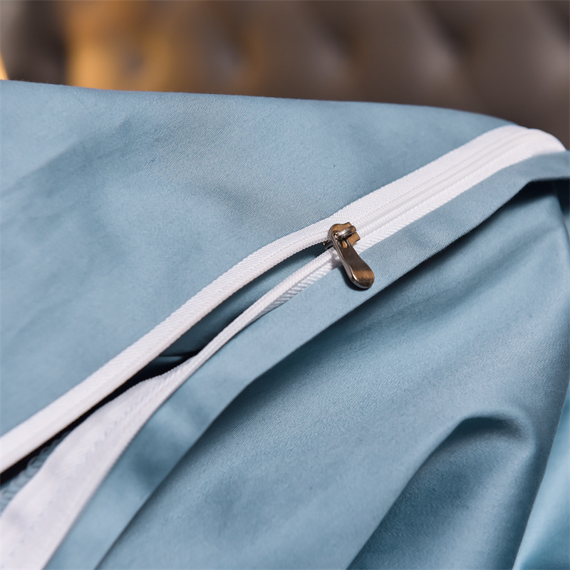 91家纺网 家纺一手货源 找家纺 瑞驰2024新款丹尼斯系列长绒棉绣花四件套 丹尼斯-淡雅蓝