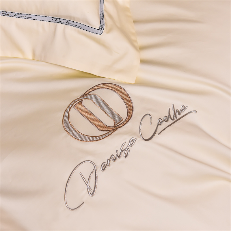 91家纺网 家纺一手货源 找家纺 瑞驰2024新款丹尼斯系列长绒棉绣花四件套 丹尼斯-牡蛎白