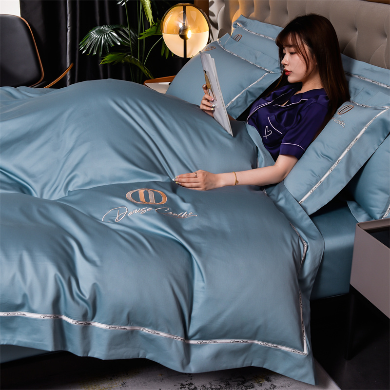 91家纺网 家纺一手货源 找家纺 （总）瑞驰2024新款丹尼斯系列长绒棉绣花四件套